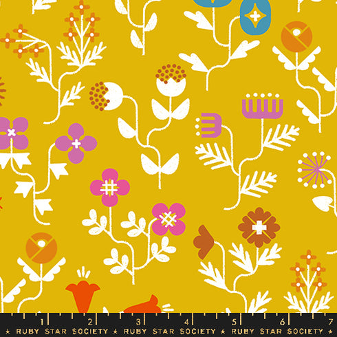 CANVAS Salutations Forget Me Not in Goldenrod RS1098 15L - Ruby Star Society Sold by the Yard